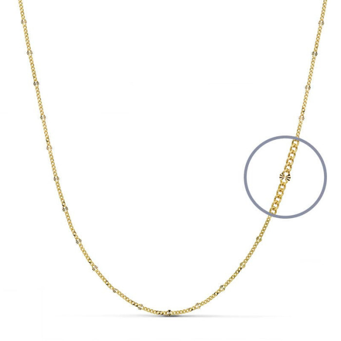 18k Cadena Maciza Diamantada 40 Cm 1.5 Mm | Joyería Gimeno | Tu joyería de confianza en Valencia