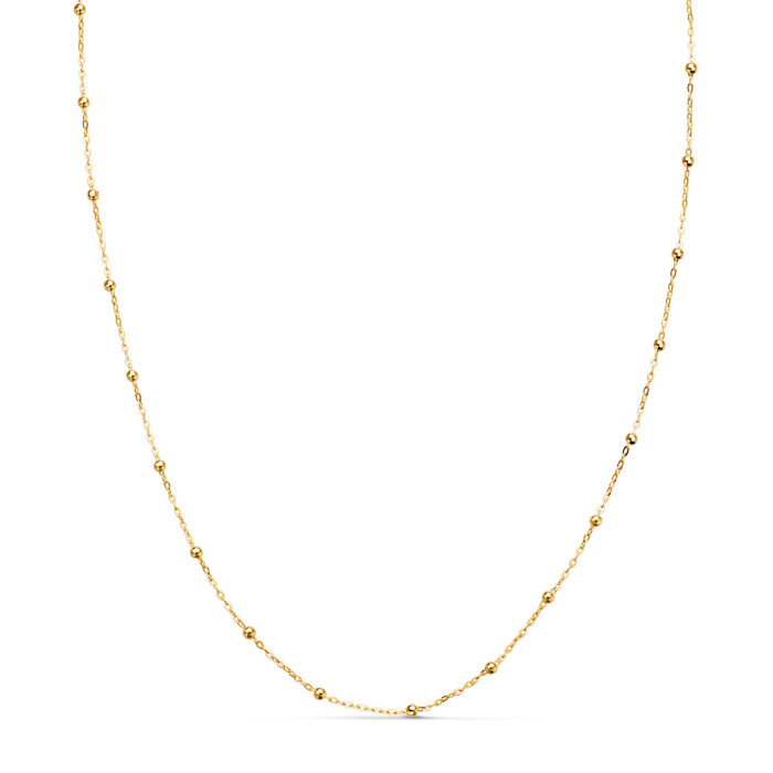 18k Cadena Oro Amarillo Forzada Con Bolas De 1,8 Mm. Ancho: 0,5 Mm Largo: 40 Cm | Joyería Gimeno | Tu joyería de confianza en Valencia