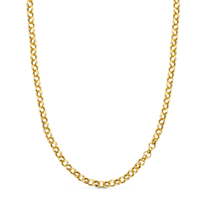 18k Cadena Oro Amarillo Rolo Hueco Ancho: 4 Mm. Largo: 45cm Cierre Reasa | Joyería Gimeno | Tu joyería de confianza en Valencia