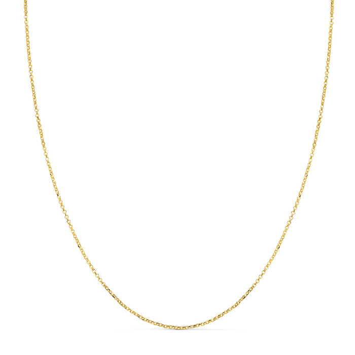 18k Cadena Oro Amarillo Rolo Hueca Diamantada Ancho: 1mm. Largo: 45cm | Joyería Gimeno | Tu joyería de confianza en Valencia