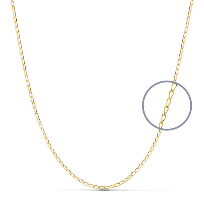 18k Cadena Maciza Bilbao  60 Cm 0.9 Mm 2.40 Gr | Joyería Gimeno | Tu joyería de confianza en Valencia