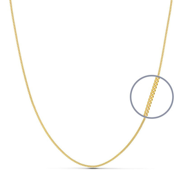 18k Cadena Maciza  Barbada 40 Cm 0.8 Mm | Joyería Gimeno | Tu joyería de confianza en Valencia