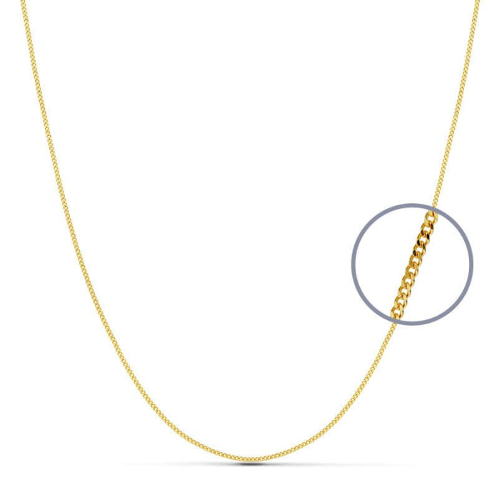 18k Cadena Maciza Barbada 60 Cm 1 Mm | Joyería Gimeno | Tu joyería de confianza en Valencia