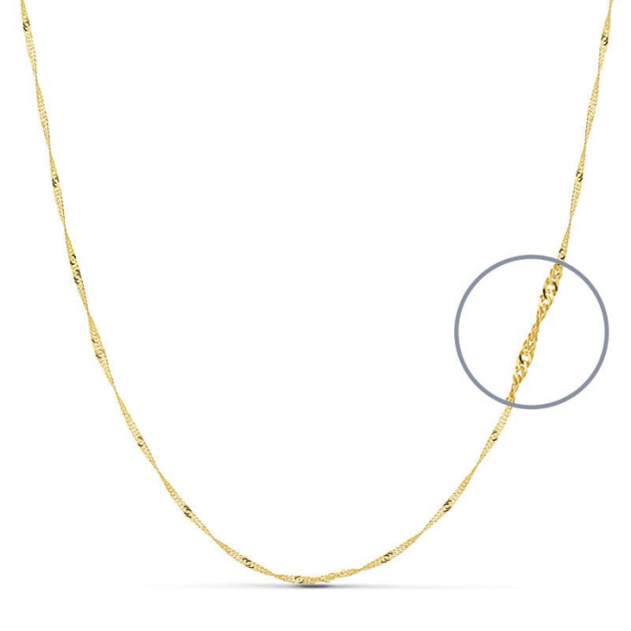 18k Cadena Maciza Singapur 45 Cm 1.2 Mm | Joyería Gimeno | Tu joyería de confianza en Valencia