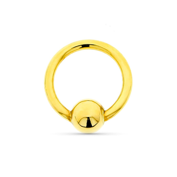 18k Piercing Oro Amarillo Aro 1.2x8 Mm Bola 4 Mm | Joyería Gimeno | Tu joyería de confianza en Valencia