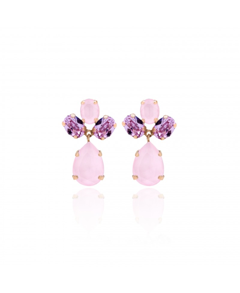 Pendiente mujer 4 swarovski morados | Joyería Gimeno | Tu joyería de confianza en Valencia
