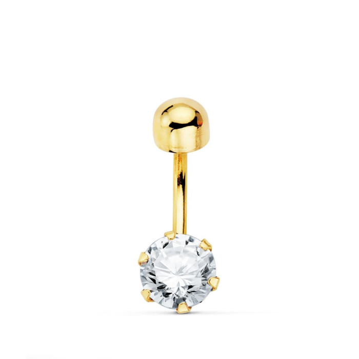 18k Piercing Ombligo Oro Amarillo Circonita Garras 6 Mm | Joyería Gimeno | Tu joyería de confianza en Valencia