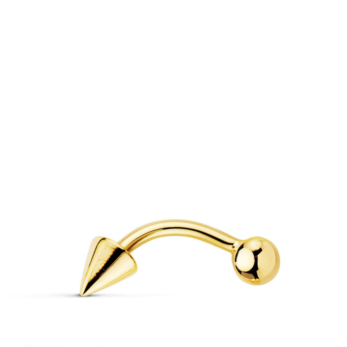 18k Piercing Ceja Oro Amarillo Bola 3 Mm Y Pincho. 15x4 Mm | Joyería Gimeno | Tu joyería de confianza en Valencia