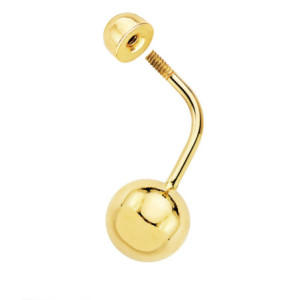 18k Piercing Ombligo Bola 8...