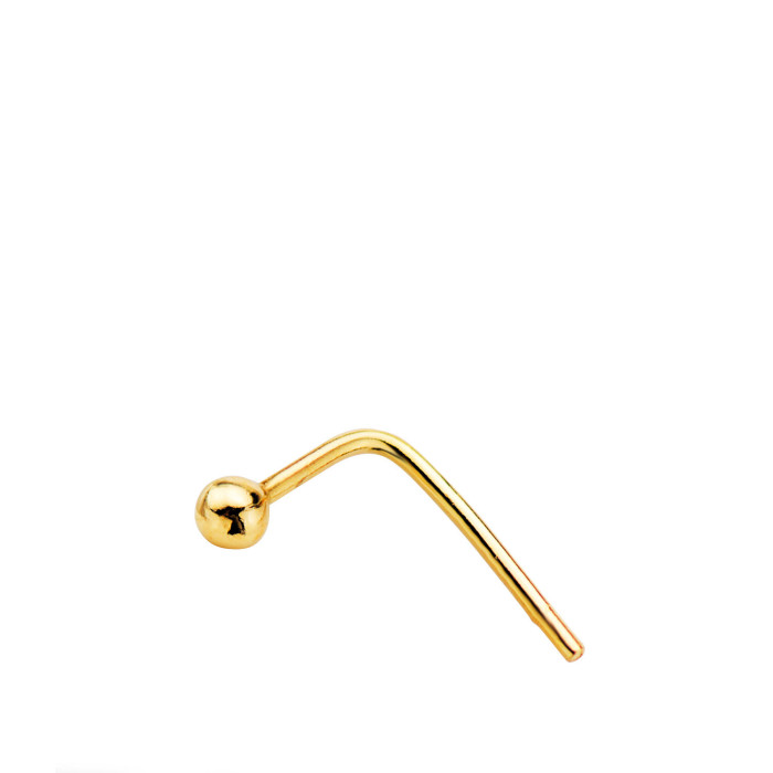18k Piercing Oro Amarillo Nariz Con Bola Lisa De 2 Mm. Palo: 8mm (min: 3 Und) | Joyería Gimeno | Tu joyería de confianza en Valencia