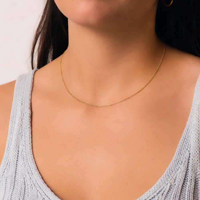 18k Cadena Oro Amarillo Forzada Maciza Ancho: 1,2mm Largo: 40cm | Joyería Gimeno | Tu joyería de confianza en Valencia