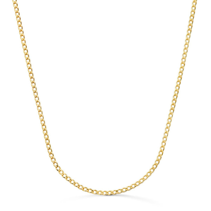 18k Cadena Oro Amarillo Barbada Hueca Ancho: 2mm Largo: 50cm | Joyería Gimeno | Tu joyería de confianza en Valencia