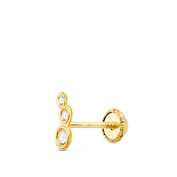 18k Piercing Oreja Oro Amarillo Circonitas Bocel 6.5x3 Mm (3 Unidades Minimo) | Joyería Gimeno | Tu joyería de confianza en Valencia