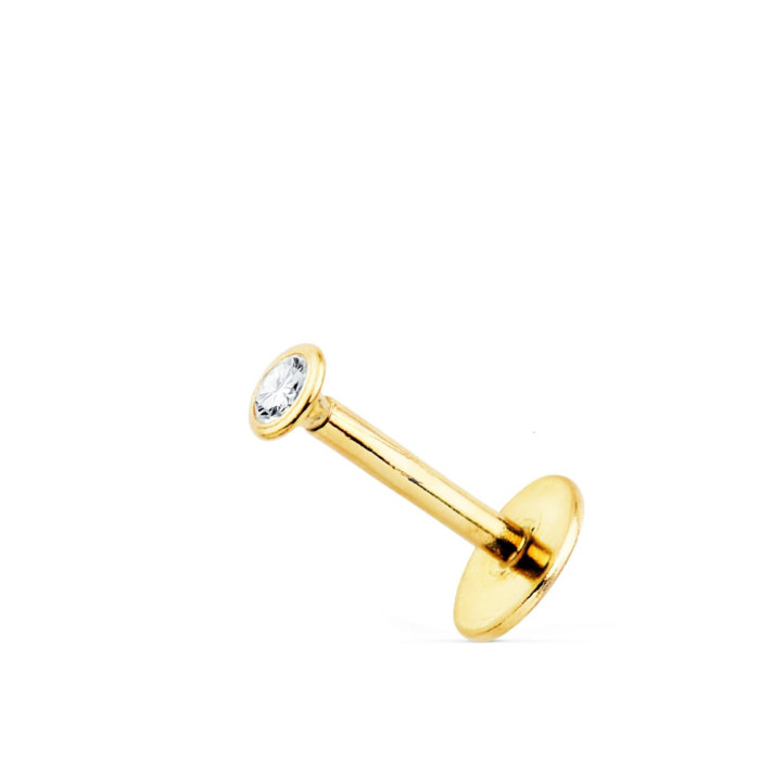 18k Piercing Oreja Oro Amarillo Chaton Con Bocel 2.5 Mm ( Unidad ) | Joyería Gimeno | Tu joyería de confianza en Valencia