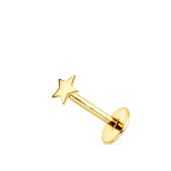 18k Piercing Oreja Oro Amarillo Estrella Lisa 3.5x3.5 Mm (unidad) | Joyería Gimeno | Tu joyería de confianza en Valencia
