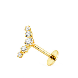 18k Piercing Oreja Oro...