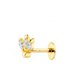 18k Piercing Oreja Oro...