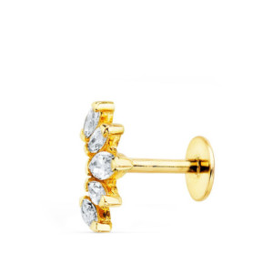 18k Piercing Oreja Oro...