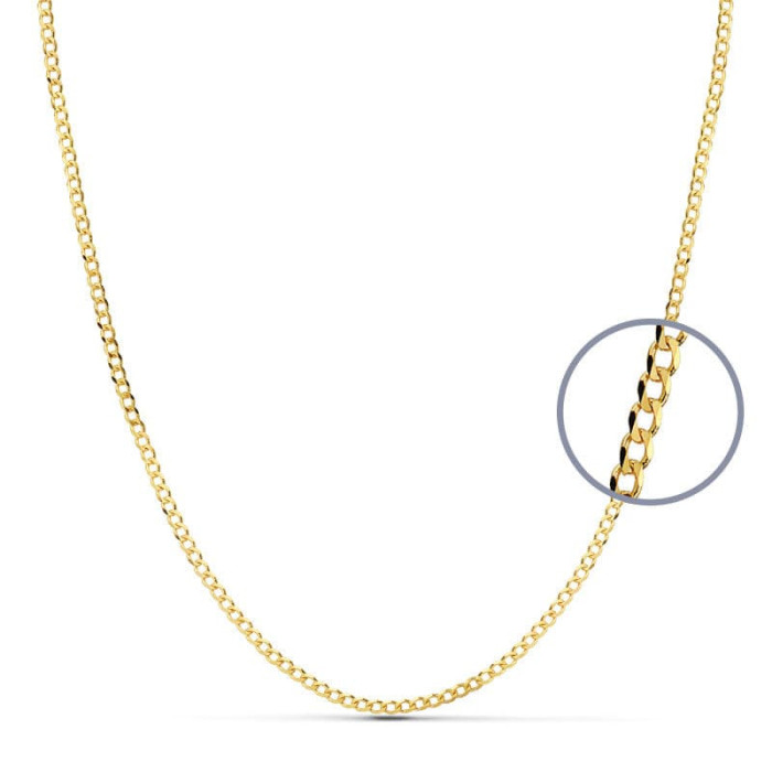 18k Cadena Oro Amarillo Barbada Maciza 50 Cm Ancho 2 Mm | Joyería Gimeno | Tu joyería de confianza en Valencia
