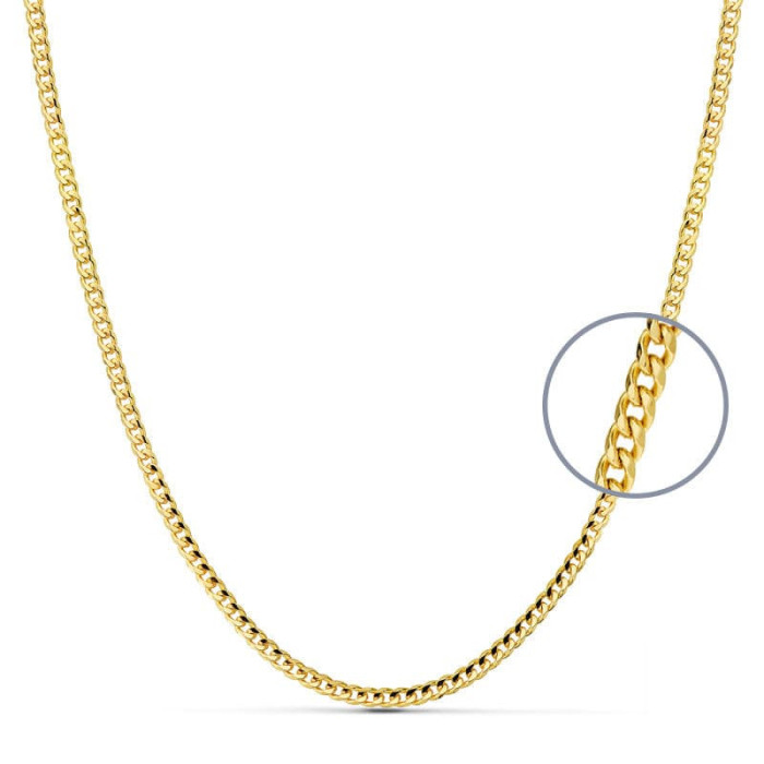 18k Cadena Barbada Oro Amarillo Maciza 2.5 Mm 50cm | Joyería Gimeno | Tu joyería de confianza en Valencia