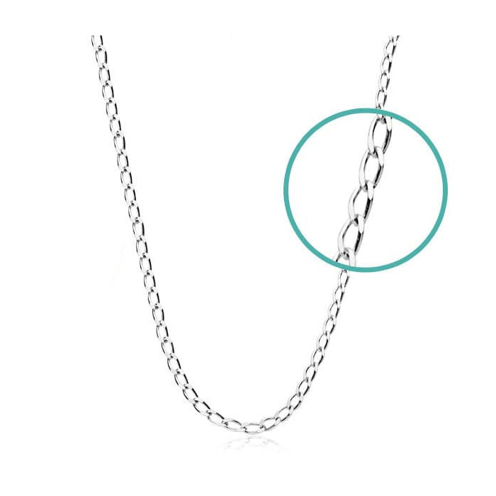 18k Cadena Maciza Oro Blanco Bilbao 1 Mm 40 Cm | Joyería Gimeno | Tu joyería de confianza en Valencia