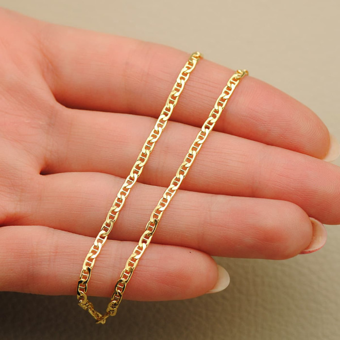 18k Cadena Oro Amarillo Ancla Plana Hueca Largo 45 Cm Ancho 2 Mm | Joyería Gimeno | Tu joyería de confianza en Valencia
