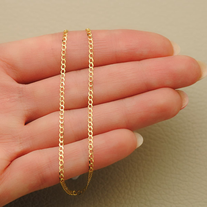 18k Cadena Oro Amarillo Barbada Maciza Largo 50 Cm Ancho 1.5 Mm | Joyería Gimeno | Tu joyería de confianza en Valencia