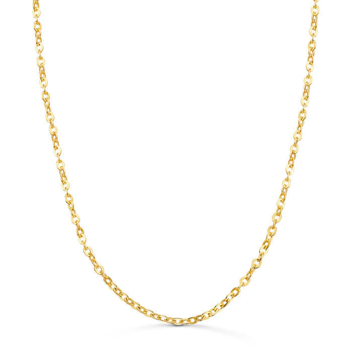 18k Cadena Oro Amarillo Forzada Hueca Ancho: 2,5 Mm. Largo: 50cm | Joyería Gimeno | Tu joyería de confianza en Valencia