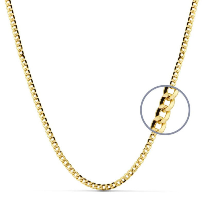 18k Cadena Barbada 50 Cm Hueca 3.5 Mm | Joyería Gimeno | Tu joyería de confianza en Valencia