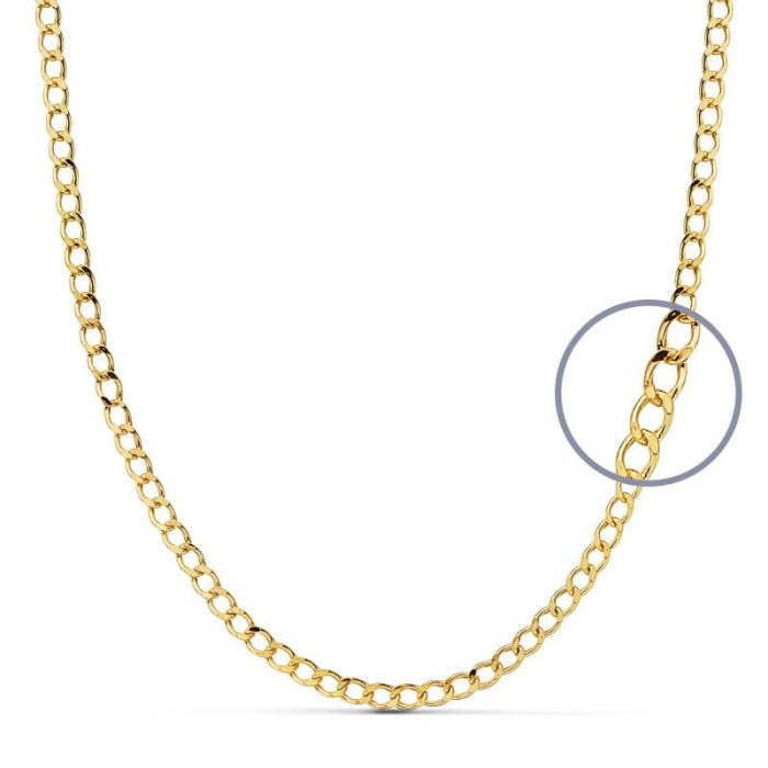18k Cadena Barbada 50 Cm Hueca 2.5 Mm 2.95gr | Joyería Gimeno | Tu joyería de confianza en Valencia