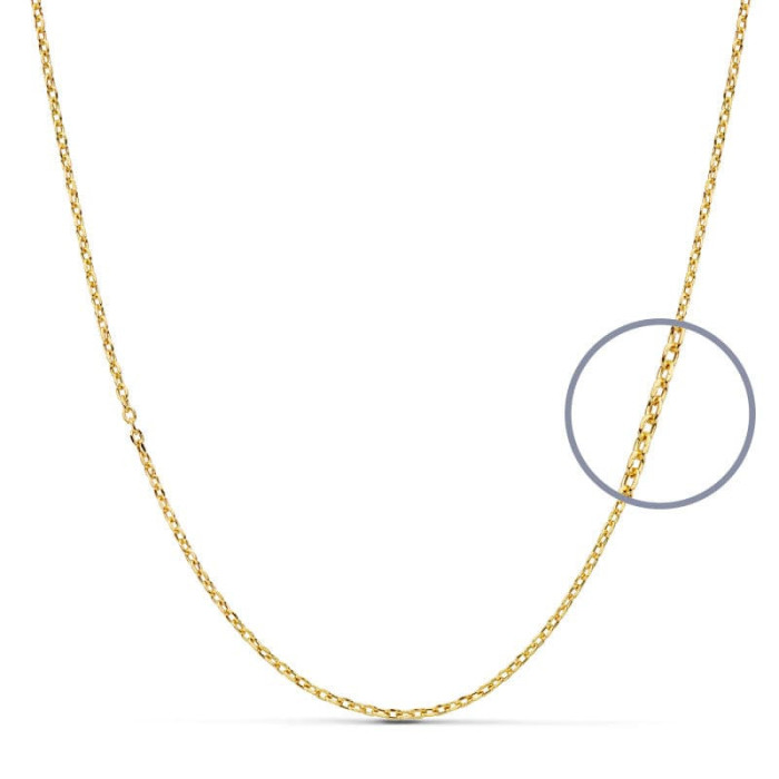 18k Cadena Forzada Oro Amarillo 45cm Hueca 1.2 Mm | Joyería Gimeno | Tu joyería de confianza en Valencia