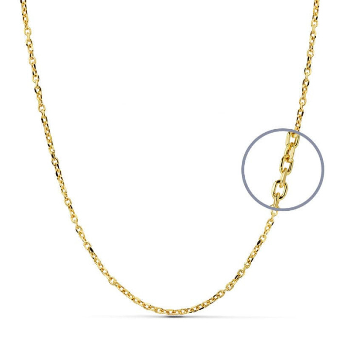 18k Cadena Forzada 50 Cm Hueca 2 Mm | Joyería Gimeno | Tu joyería de confianza en Valencia