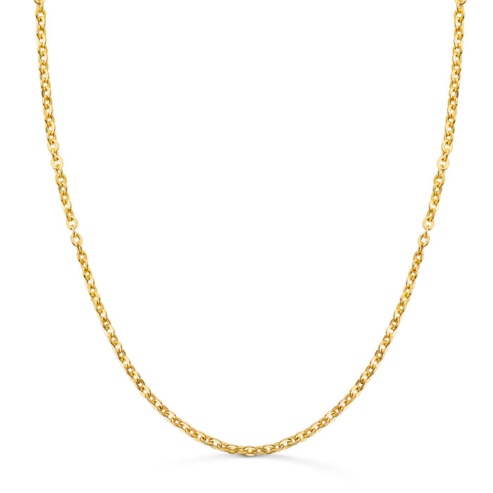 18k Cadena Oro Amarillo Hueca Forzada Ancho: 2mm Largo: 40 Cm | Joyería Gimeno | Tu joyería de confianza en Valencia