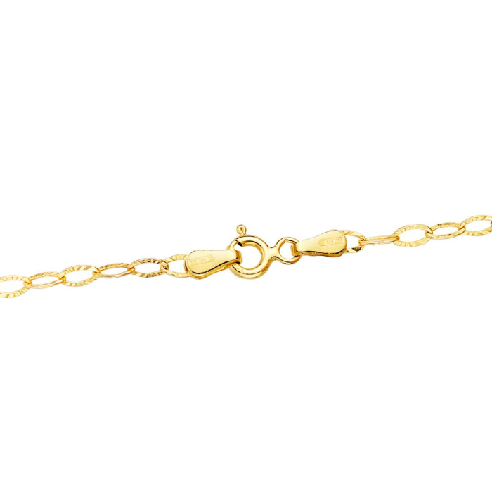 18k Cadena Oro Amarillo Forzada Tallada Hueca Largo 40 Cm Ancho 2.5 Mm | Joyería Gimeno | Tu joyería de confianza en Valencia