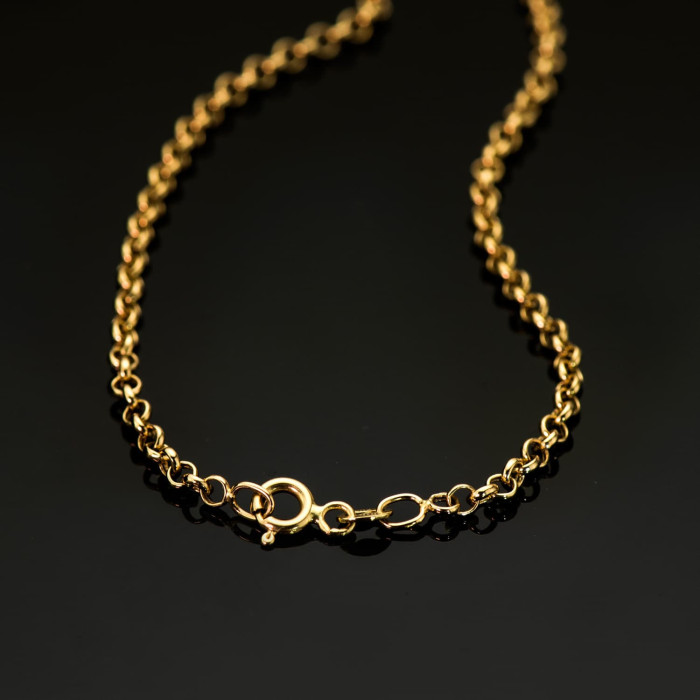18k Cadena Oro Amarillo Rolo Hueca Ligera Ancho: 2.5mm Largo: 50cm Cierre Reasa | Joyería Gimeno | Tu joyería de confianza en Valencia