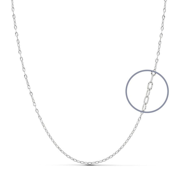 18k Cadena Maciza Oro Blanco 45 Cm 1.5 Mm | Joyería Gimeno | Tu joyería de confianza en Valencia