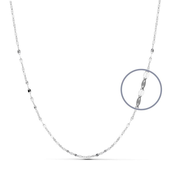 18k Cadena Maciza Oro Blanco 45 Cm 1.8 Mm | Joyería Gimeno | Tu joyería de confianza en Valencia