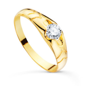 18k Solitario Oro Amarillo...