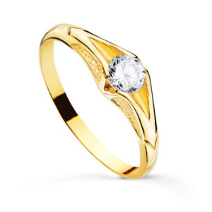 18k Solitario Oro Amarillo...