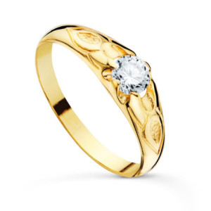 18k Solitario Oro Amarillo...