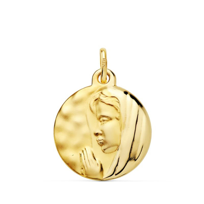 18k Medalla Oro Amarillo Virgen Maria " Reina De Los Cielos " 16 Mm | Joyería Gimeno | Tu joyería de confianza en Valencia