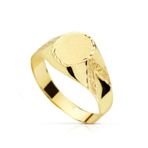 18k Sello Comunion Oval Hueco