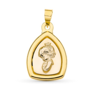 18k Medalla Oro Bicolor...