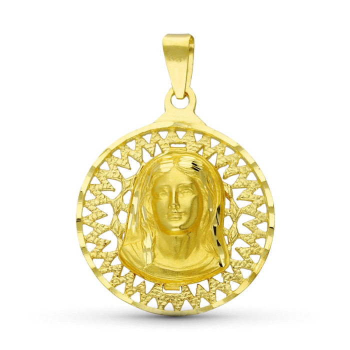 18k Medalla Oro Amarillo Virgen NiÑa 24x20 Mm | Joyería Gimeno | Tu joyería de confianza en Valencia