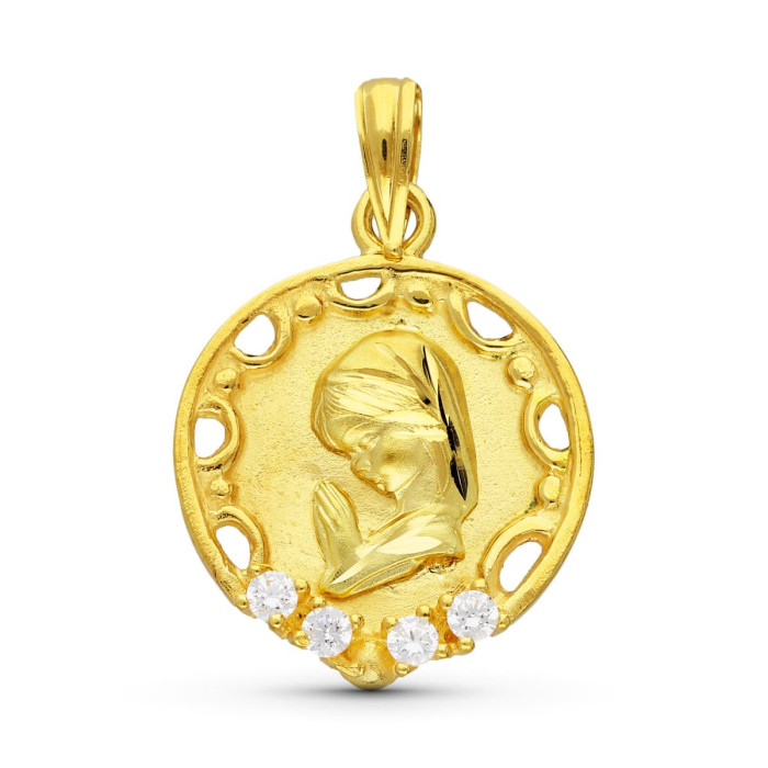 18k Medalla Oro Amarillo Virgen NiÑa 20x16 Mm | Joyería Gimeno | Tu joyería de confianza en Valencia