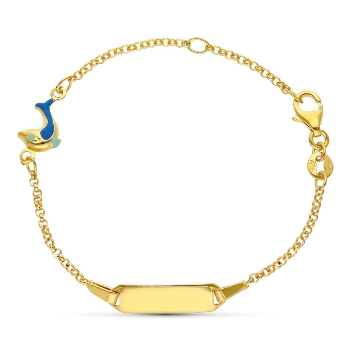18k Esclava Oro Amarillo Delfin Esmalte 16 Cm | Joyería Gimeno | Tu joyería de confianza en Valencia
