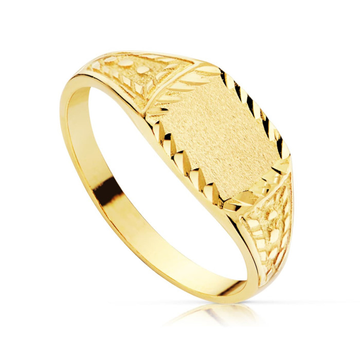 18k Sello Oro Amarillo Cadete Tallado | Joyería Gimeno | Tu joyería de confianza en Valencia