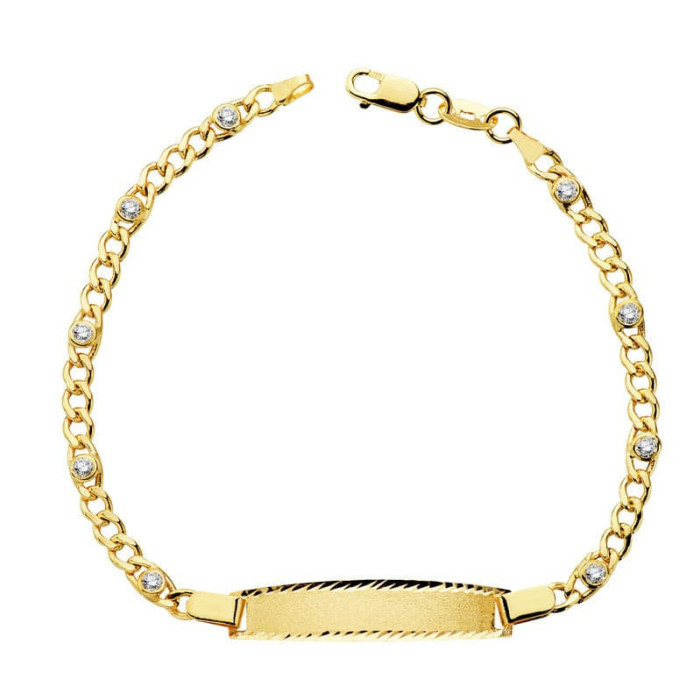 18k Esclava Hueca Circonitas 17cm | Joyería Gimeno | Tu joyería de confianza en Valencia