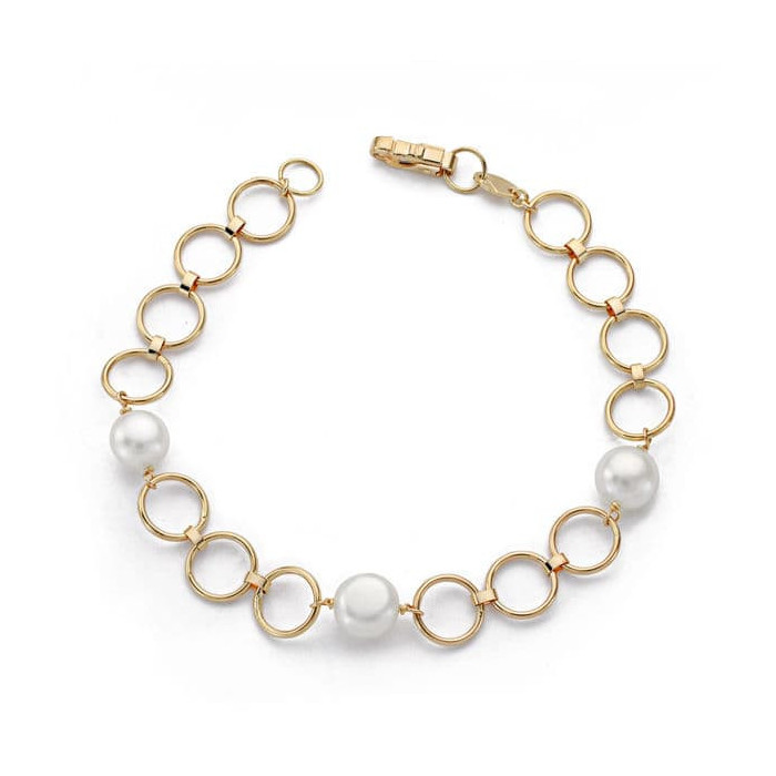 18k Pulsera Comunion Perla Cultivada Redonda 18cm | Joyería Gimeno | Tu joyería de confianza en Valencia