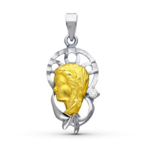 18k Medalla Oro Bicolor...
